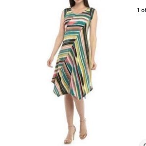 NWT Colorful “Jade Jive”, Pointed Hem, Knit Dress